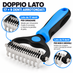 Rastrello a Doppia Lama per Cani – Rimuove Nodi e Sottopelo