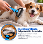 Rastrello a Doppia Lama per Cani – Rimuove Nodi e Sottopelo