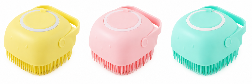 Spazzola Shampoo Silicone per Cani e Gatti Massaggio Bagno Pulizia Pelo