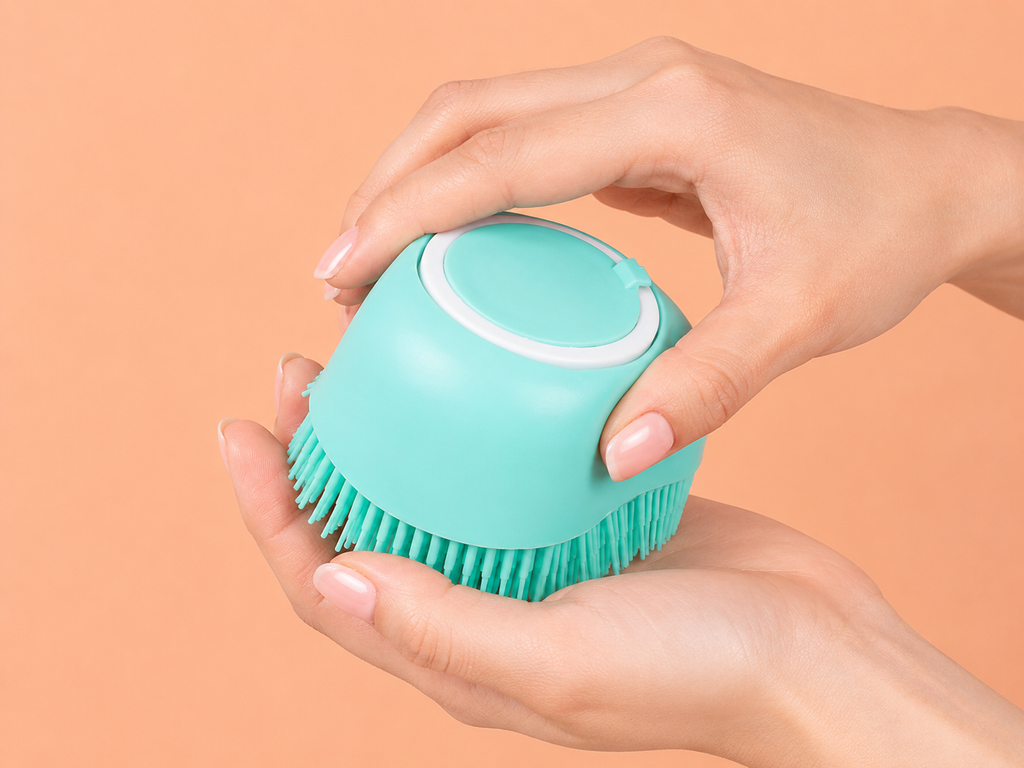 Spazzola Shampoo Silicone per Cani e Gatti Massaggio Bagno Pulizia Pelo