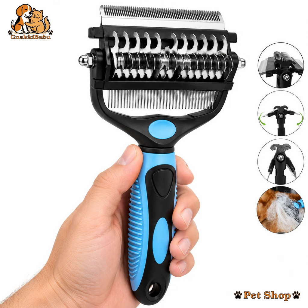 Rastrello 3 in 1 per Cani e Gatti contro Nodi e Sottopelo