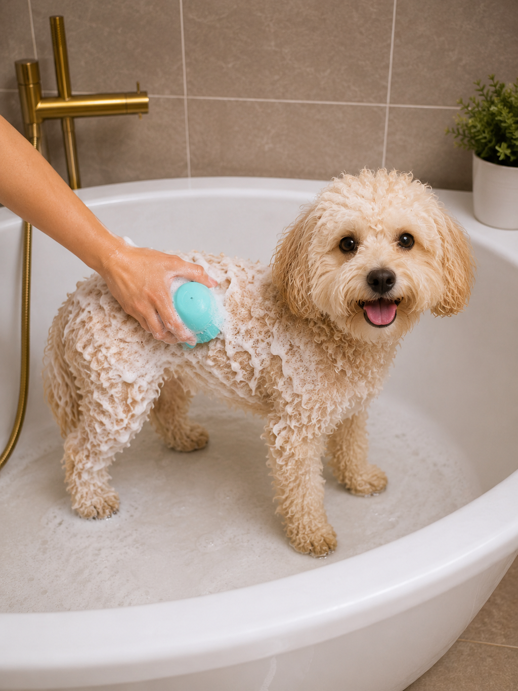 Spazzola Shampoo Silicone per Cani e Gatti Massaggio Bagno Pulizia Pelo
