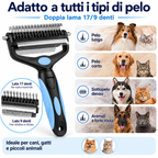 Rastrello 3 in 1 per Cani e Gatti contro Nodi e Sottopelo